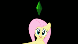 Size: 640x360 | Tagged: safe, artist:yudhaikeledai, fluttershy, g4, animated, crossover, cute, female, looking at you, my little pony in the sims, plumbob, shyabetes, solo, the sims, waving, wip, youtube link