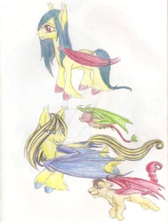 Size: 800x1060 | Tagged: safe, artist:amaya-chans2, oc, oc only, oc:star gazer, bat pony, fruit bat, manticore, pony, solo, traditional art
