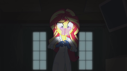 Size: 1920x1080 | Tagged: safe, screencap, sunset shimmer, equestria girls, g4, my little pony equestria girls: friendship games, the science of magic, female, solo, sunset the science gal