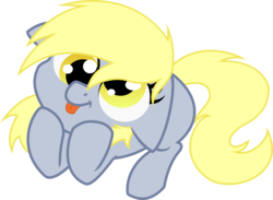 Size: 6113x4472 | Tagged: safe, artist:age3rcm, artist:nicolethebluepony, derpy hooves, pegasus, pony, g4, :p, absurd resolution, cute, derpabetes, female, floppy ears, mare, prone, simple background, smiling, solo, tongue out, transparent background, vector