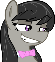 Size: 1000x1123 | Tagged: safe, artist:haetran, artist:reiduran, octavia melody, earth pony, pony, g4, bowtie, female, mare, reaction image, simple background, smiling, smirk, smug, solo, teeth, transparent background, vector