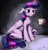 Size: 6000x6191 | Tagged: safe, artist:silfoe, twilight sparkle, alicorn, pony, g4, absurd resolution, chest fluff, coffee, coffee mug, female, floppy ears, fluffy, frown, grumpy, levitation, lidded eyes, magic, mare, sitting, solo, telekinesis, tired, twilight sparkle (alicorn), underhoof