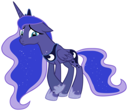 Size: 11756x10205 | Tagged: safe, artist:myrami, princess luna, alicorn, pony, g4, luna eclipsed, absurd resolution, crossed hooves, crossed legs, female, floppy ears, frown, looking at you, mare, raised hoof, sad, shame, simple background, solo, transparent background, vector