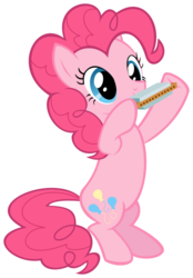 Size: 526x756 | Tagged: safe, artist:buckethelm, pinkie pie, g4, swarm of the century, bipedal, cute, daaaaaaaaaaaw, derp, diapinkes, female, harmonica, musical instrument, simple background, solo, svg, transparent background, vector