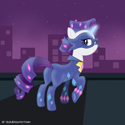 Size: 900x900 | Tagged: safe, artist:dr-lesh, radiance, rarity, g4, female, power ponies, solo