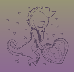 Size: 800x780 | Tagged: safe, artist:spectralunicorn, spike, g4, eyes closed, heart, male, sketch, solo