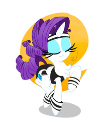 Size: 3400x4000 | Tagged: safe, artist:animation100, rarity, g4, chest fluff, eyes closed, fabulous, female, headband, jogging, practice drawing, solo, warm up