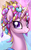 Size: 400x640 | Tagged: safe, artist:bartolomeus_, princess cadance, alicorn, pony, g4, alternate hairstyle, ceremonial headdress, cute, cutedance, female, looking at you, portrait, smiling, solo