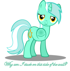 Size: 1533x1555 | Tagged: safe, artist:zacatron94, lyra heartstrings, pony, unicorn, g4, feels, female, fourth wall, looking at you, mare, sad, simple background, solo, transparent background, underhoof