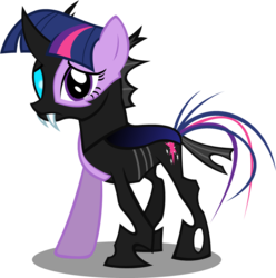 Size: 936x942 | Tagged: safe, artist:zacatron94, twilight sparkle, changeling, g4, changelingified, female, simple background, solo, transparent background, twiling
