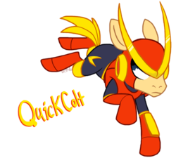 Size: 500x450 | Tagged: safe, artist:wiirdo, pony, mega man (series), ponified, quick man, solo