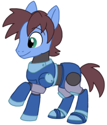 Size: 435x510 | Tagged: safe, artist:wiirdo, pony, mega man (series), megaman legends, megaman volnutt, ponified, solo