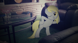 Size: 1024x575 | Tagged: safe, derpy hooves, pegasus, pony, g4, duckface, female, irl, mare, photo, ponies in real life, pose, solo