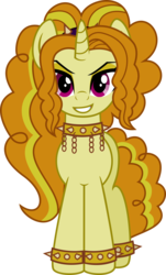 Size: 6604x10957 | Tagged: safe, artist:osipush, adagio dazzle, pony, unicorn, g4, absurd resolution, bracelet, chains, choker, equestria girls ponified, evil smile, female, front view, looking at you, ponified, simple background, smiling, solo, spiked choker, spiked wristband, standing, transparent background, unicorn adagio dazzle, vector, wristband