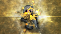 Size: 3840x2160 | Tagged: safe, artist:dolphinfox, artist:game-beatx14, daring do, g4, female, high res, military uniform, solo, wallpaper