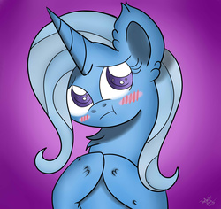 Size: 1280x1209 | Tagged: safe, artist:theartistsora, trixie, pony, unicorn, g4, :t, blushing, cute, female, mare, solo