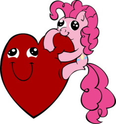 Size: 743x794 | Tagged: safe, artist:lordcurly972, pinkie pie, g4, female, heart, hug, nom, solo