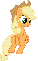 Size: 2514x3994 | Tagged: safe, artist:sunran80, applejack, apple family reunion, g4, female, simple background, sitting, solo, transparent background, vector