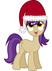 Size: 771x1054 | Tagged: safe, artist:psychicwalnut, oc, oc only, oc:golden notes, .svg available, christmas, happy, hat, karaoke, santa hat, simple background, smiling, solo, svg, transparent background, vector