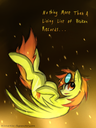Size: 1024x1365 | Tagged: safe, artist:kinetic-spectrum, spitfire, g4, falling, female, goggles, looking up, old cutie mark, solo