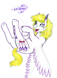 Size: 1414x1925 | Tagged: safe, artist:animagicworld, surprise, g1, alternate cutie mark, female, solo, traditional art