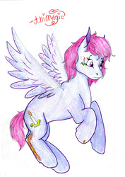 Size: 1396x1973 | Tagged: safe, artist:animagicworld, so soft twilight, twilight, g1, female, solo, traditional art