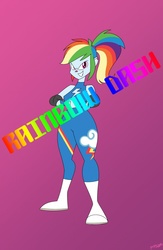 Size: 836x1280 | Tagged: safe, artist:mofetafrombrooklyn, rainbow dash, equestria girls, g4, female, solo, wrestling, wwe