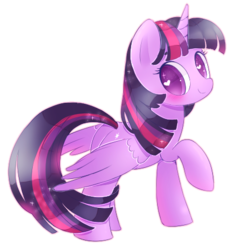 Size: 450x450 | Tagged: safe, artist:riouku, twilight sparkle, alicorn, pony, g4, blushing, cute, female, heart eyes, looking at you, mare, raised hoof, simple background, smiling, solo, transparent background, twiabetes, twilight sparkle (alicorn), wingding eyes