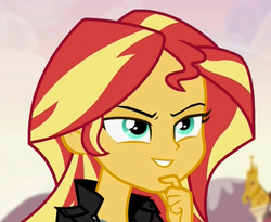 Size: 574x471 | Tagged: safe, edit, screencap, sunset shimmer, equestria girls, g4, my little pony equestria girls: friendship games, female, meme, pepe the frog, smug, solo