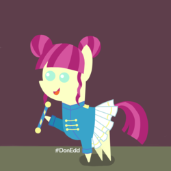 Size: 8335x8335 | Tagged: safe, artist:donedd, majorette, sweeten sour, pony, equestria girls, g4, my little pony equestria girls: friendship games, absurd resolution, background human, baton, canterlot high, chs rally song, clothes, cute, equestria girls ponified, female, hoof hold, open mouth, orchestra, pointy ponies, ponified, skirt, smiling, solo