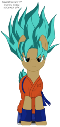 Size: 320x670 | Tagged: safe, artist:n30exca, pony, dragon ball, dragon ball z, ponified, simple background, solo, son goku