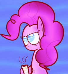 Size: 1207x1311 | Tagged: safe, artist:mr-degration, pinkie pie, g4, coffee, female, solo, tired
