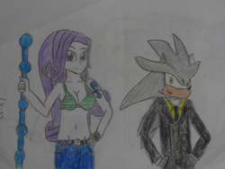 Size: 1024x768 | Tagged: safe, artist:brandonale, rarity, equestria girls, g4, belly button, clothes, cosplay, costume, crossover, male, midriff, nami, one piece, silvarity, silver the hedgehog, sonic the hedgehog, sonic the hedgehog (series), traditional art, vinsmoke sanji