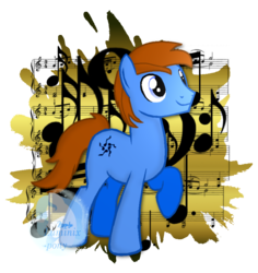 Size: 812x860 | Tagged: safe, artist:luminix-pony, oc, oc only, oc:tenno, music, music notes, solo