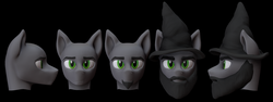 Size: 2242x846 | Tagged: safe, artist:ohmudak_wip, earth pony, pony, 3d, 3d model, beard, cgi, concept, hat, male, sculpt, solo, wip, wizard, wizard hat