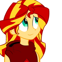 Size: 800x800 | Tagged: artist needed, safe, sunset shimmer, equestria girls, g4, female, god tier, hero of time, homestuck, smiling, solo, sylph of time