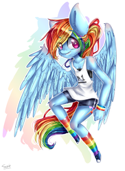 Size: 800x1100 | Tagged: safe, artist:iponylover, rainbow dash, anthro, g4, clothes, converse, female, shoes, solo