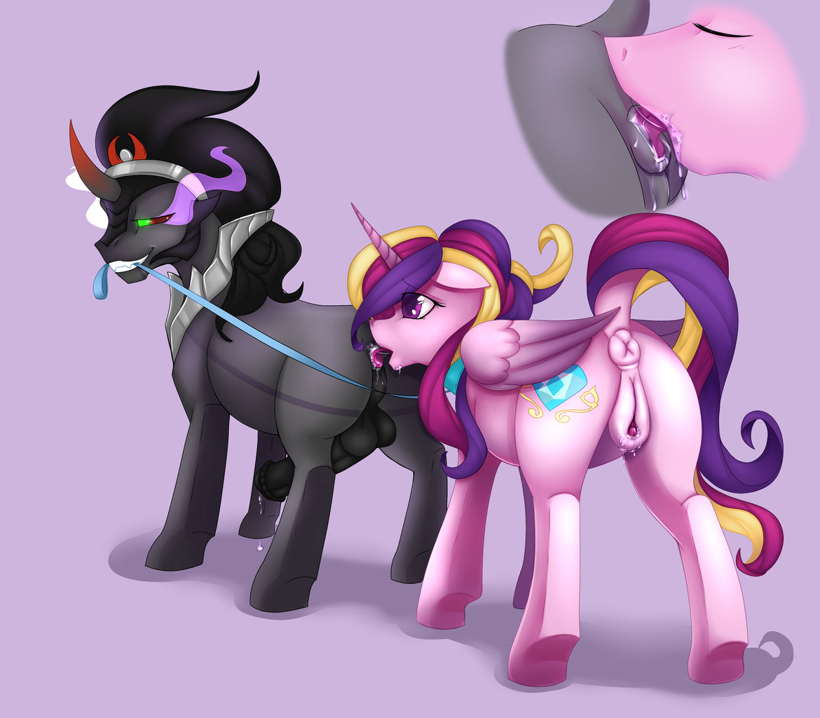 explicit, artist:gossamer-firefly, king sombra, princess cadance, analingus...