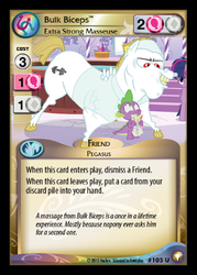 Size: 358x500 | Tagged: safe, enterplay, bulk biceps, spike, twilight sparkle, alicorn, pony, castle sweet castle, equestrian odysseys, g4, my little pony collectible card game, alternate hairstyle, ccg, female, mare, punklight sparkle, twilight sparkle (alicorn)