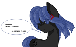 Size: 1600x1000 | Tagged: safe, artist:naattheart, oc, oc only, oc:neigh sayer, dialogue, simple background, solo, transparent background, tsundere