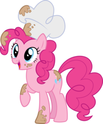 Size: 7647x9173 | Tagged: safe, artist:sugar-loop, pinkie pie, g4, absurd resolution, batter, chef's hat, cute, diapinkes, female, food, hat, messy, simple background, solo, transparent background, vector