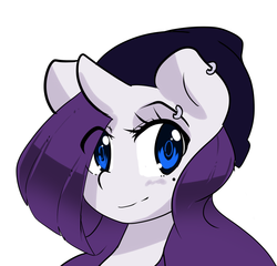 Size: 1280x1227 | Tagged: safe, artist:acharmingpony, rarity, g4, ear piercing, eyebrow piercing, female, hat, helix piercing, piercing, solo