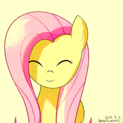 Size: 800x800 | Tagged: safe, artist:vanillafox2035, fluttershy, pegasus, pony, g4, 60 fps, animated, cute, eyes closed, female, headbob, mare, party hard, party soft, shyabetes, smiling, solo