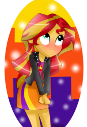 Size: 4500x6575 | Tagged: safe, artist:vixelzf, sunset shimmer, equestria girls, g4, my little pony equestria girls: rainbow rocks, absurd file size, absurd resolution, blushing, cute, female, shimmerbetes, solo