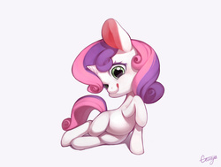 Size: 1181x894 | Tagged: safe, artist:ciciya, sweetie belle, pony, g4, cute, diasweetes, female, pixiv, solo, tongue out