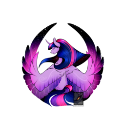 Size: 4650x4500 | Tagged: safe, artist:phoeberia, twilight sparkle, alicorn, pony, g4, absurd resolution, colored wings, colored wingtips, eyes closed, female, mare, rear view, simple background, sitting, solo, spread wings, transparent background, twilight sparkle (alicorn)