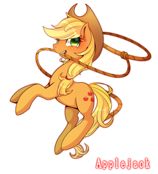 Size: 1010x1115 | Tagged: safe, artist:hosikawa, applejack, earth pony, pony, g4, female, lasso, mare, solo