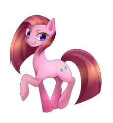 Size: 1264x1378 | Tagged: safe, artist:hosikawa, pinkie pie, earth pony, pony, g4, female, pinkamena diane pie, raised hoof, simple background, solo, white background