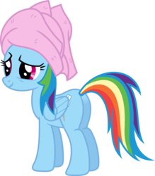 Size: 3128x3572 | Tagged: safe, artist:porygon2z, rainbow dash, g4, butt, cute, female, high res, plot, simple background, smiling, solo, towel, transparent background, vector