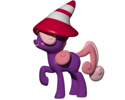 Size: 1000x800 | Tagged: safe, artist:clawed-nyasu, earth pony, pony, 3d, paper mario, paper mario: the thousand year door, ponified, simple background, solo, super mario bros., trans female, transgender, transparent background, vivian (paper mario)